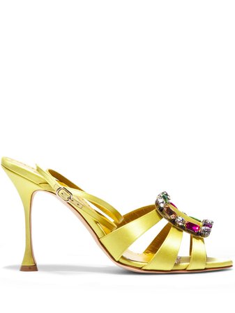 Shop Manolo Blahnik crystal-embellished Centina 105mm sandals with Express Delivery - FARFETCH
