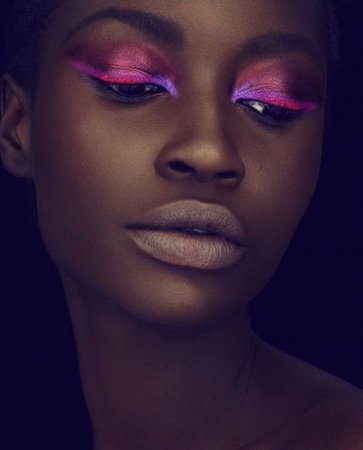 shimmery burgundy, purple and pink eyeshadow