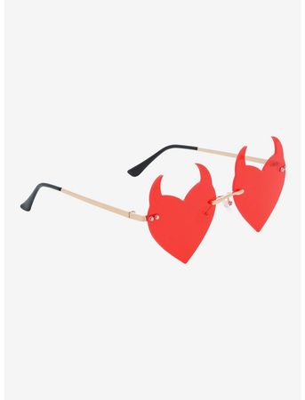 Red Devil Heart Sunglasses | Hot Topic