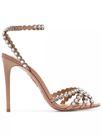 Aquazzurapink Tequila 105 suede crystal embellished high heels pink Tequila 105 suede crystal embellished high heels £885 - Fast Global Shipping, Free Returns