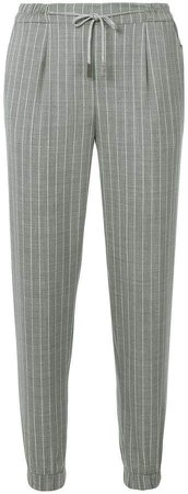 striped elasticated waist trousers