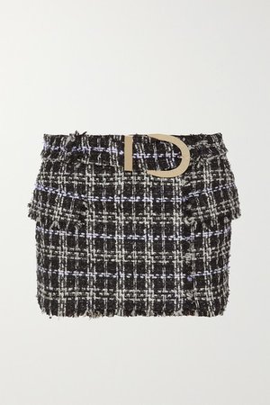 Balmain | Belted bouclé-tweed mini skirt | NET-A-PORTER.COM