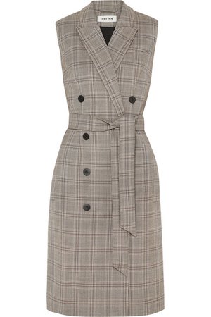 Cefinn | Belted Prince of Wales checked woven dress | NET-A-PORTER.COM