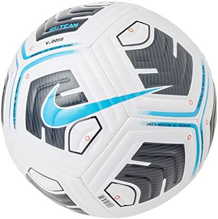 Amazon.com : NIKE Unisex's NK Academy-Team Recreational Soccer Ball, White/Black/(lt Blue Fury), 5 : Sports & Outdoors