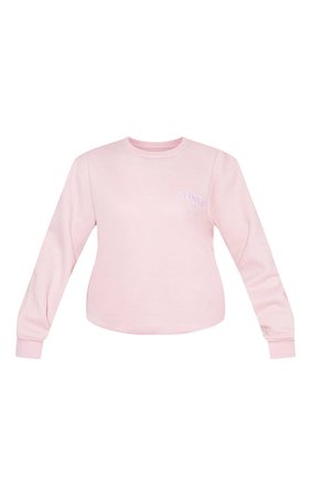 Plt Baby Pink Sport Oversized Sweater | PrettyLittleThing USA