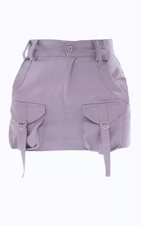 Charcoal Cargo Pocket Detail Micro Mini Skirt | PrettyLittleThing USA
