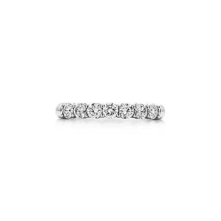 Tiffany Forever Band Ring in Platinum with a Half-circle of Diamonds, 3 mm Wide | Tiffany & Co.