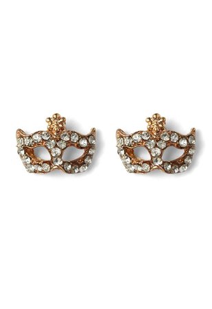 Party Mask Crystal Earrings - Earrings - ACCESSORY - Retro, Indie and Unique Fashion