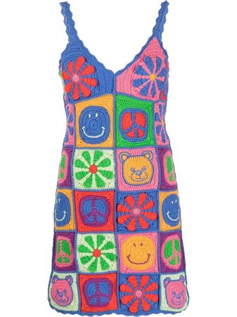 Moschino Crochet Patches Knit Dress - Farfetch
