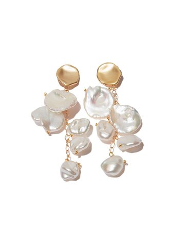 Brinker & Eliza Petal Pearl Drop Earrings - Farfetch