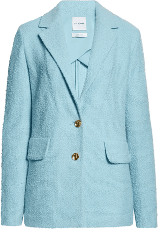 Textured Tweed Knit Jacket ST. JOHN COLLECTION pale blue