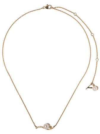 Shop Yoko London 18kt yellow gold Trend freshwater pearl and diamond necklace with Express Delivery - FARFETCH