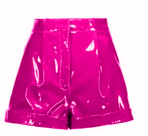 pink latex shorts