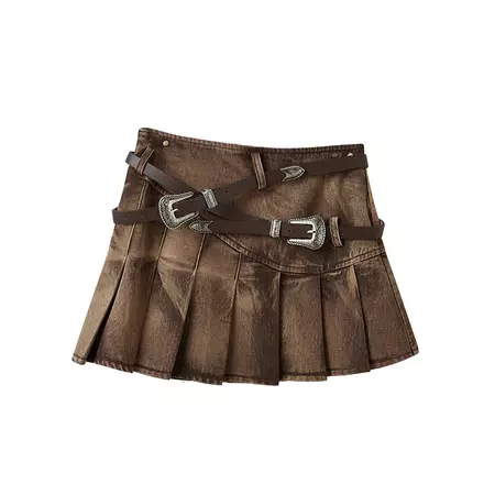 Multi Belt Denim Skirt – Pixies Bite