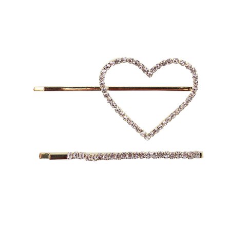 gold heart hair clip - Google Search