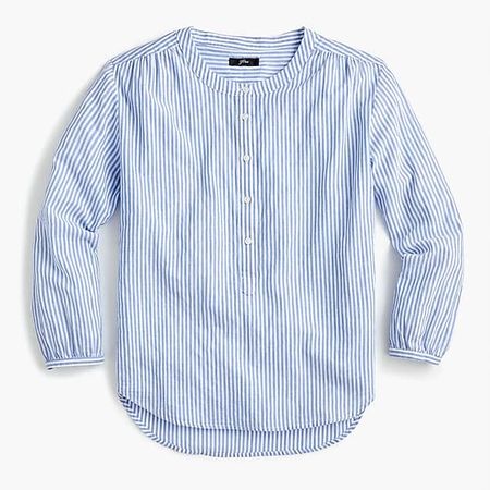 Popover in striped crinkle cotton : Women blouse | J.Crew