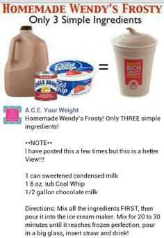 Wendy's Ice Cream Shake Recipe - Pinterest