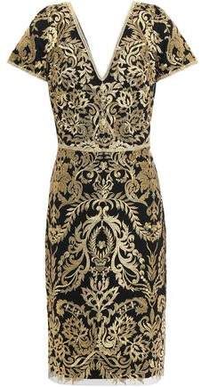 Metallic Embroidered Tulle Dress