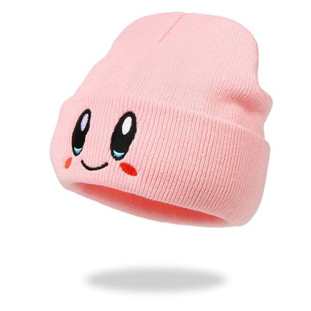 Pink Kirby Embroidered Beanie Toque Warm Winter Hat | Kawaii Babe