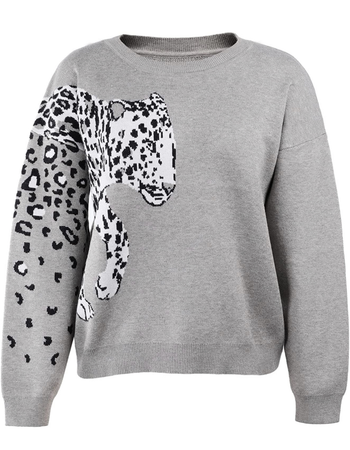 grey leopard sweater