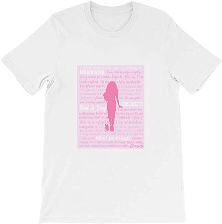 Amazon.com: Elle Woods Photographic Legally Blonde Movie Quotes Pink Harvard Law School Gift for Men Women Girls Unisex T-Shirt: Clothing
