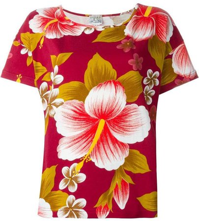 Pre-Owned hibiscus print T-shirt