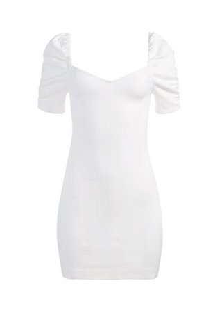 White Puff-sleeve Dress
