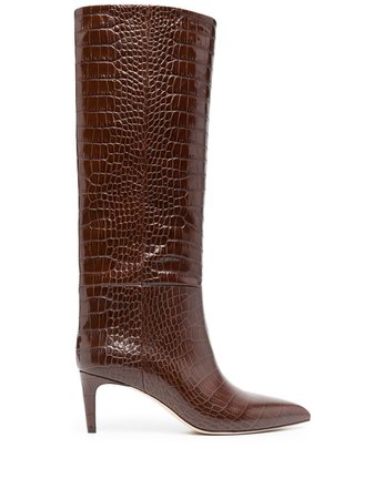Paris Texas 65mm croc-embossed Leather Boots - Farfetch