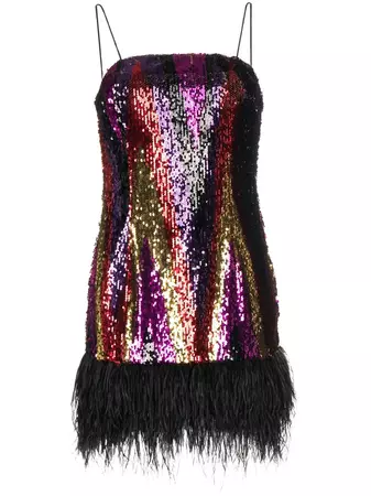 Rebecca Vallance Kaia feather-detail Mini Dress - Farfetch