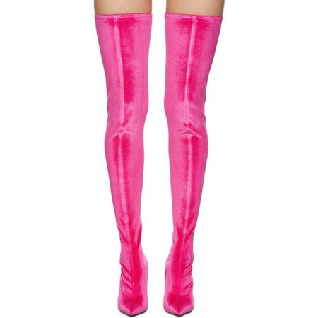 Knee-high Bright Pink Boots