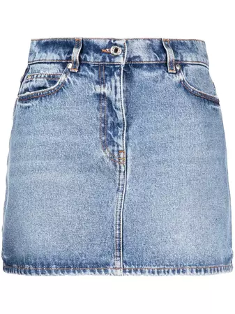 MSGM Washed Cotton Denim Skirt - Farfetch