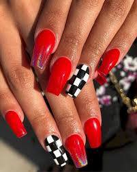 red white and black nails - Google Search