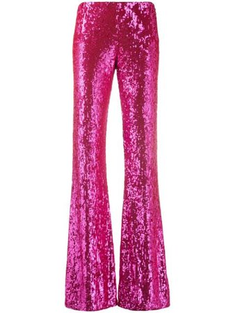 P.a.r.o.s.h. Flared Sequinned Trousers GUMMYNETD230616 Pink | Farfetch