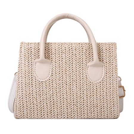 CHAMAIR Straw Shoulder Bag Women Woven Leather Small Crossbody Tote Handbag (Beige) - Walmart.com
