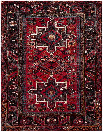 Amazon.com: Safavieh Vintage Hamadan Collection VTH211A Antiqued Oriental Red and Multi Area Rug (8' x 10'): Kitchen & Dining