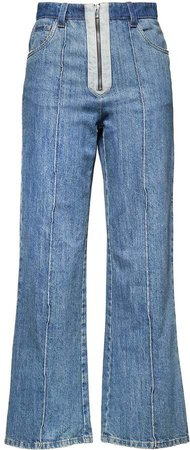 patchwork flared jeans