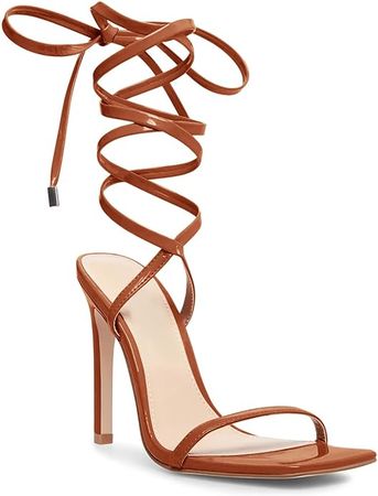 Amazon.com | Ermonn Womens Strappy Lace Up Square Open Toe Stiletto Heeled Sandals High HeeIs Criss-Cross Summer Dress Wedding | Heeled Sandals