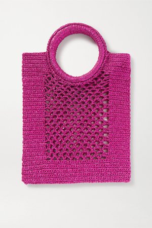 Pink Sunbath mini crochet-knit Lurex tote | Mizele | NET-A-PORTER