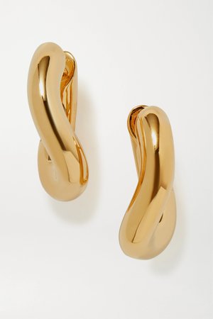 Gold Loop gold-tone hoop earrings | Balenciaga | NET-A-PORTER