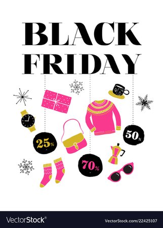 Black friday christmas sale banner poster Vector Image