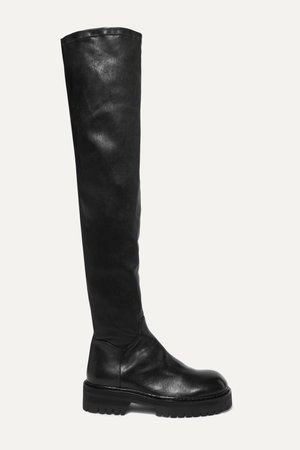 Black Over-the-knee leather boots | Ann Demeulemeester | NET-A-PORTER
