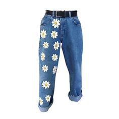 daisies mom jeans