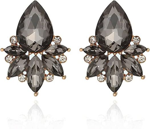 Amazon.com: FENBORY Black Grey Rhinestone Earrings Vintage Sparkle Crystal Cluster Drop Earrings Gray Earrings for Women Girls: Clothing, Shoes & Jewelry
