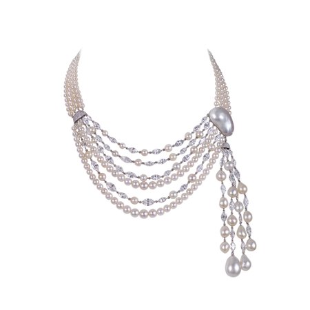 Moussaieff, Natural Pearl and Diamond Necklace