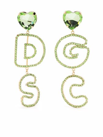 Gcds crystal-embellished logo-plaque Earrings - Farfetch