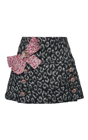 Metallic Leopard Jacquard Mini Skirt by Dolce & Gabbana | Moda Operandi
