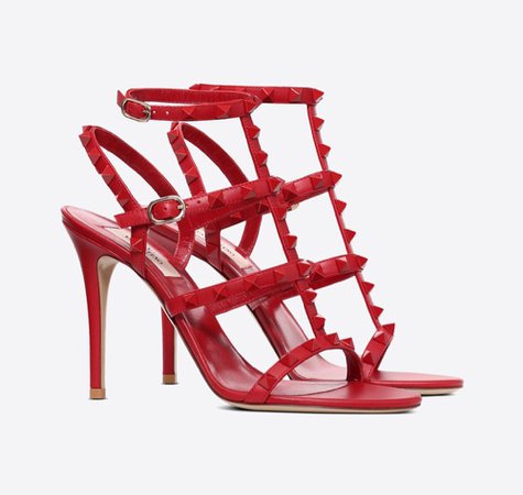 Valentino rockstud red cage heels