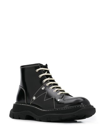 Alexander Mcqueen Tread Lace-Up Boots | Farfetch.com