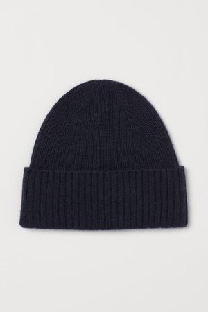 Cashmere hat - Dark blue - Men | H&M GB