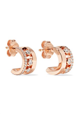 Messika | Move Romane 18-karat rose gold diamond hoop earrings | NET-A-PORTER.COM